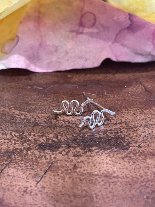 Silver snake studs