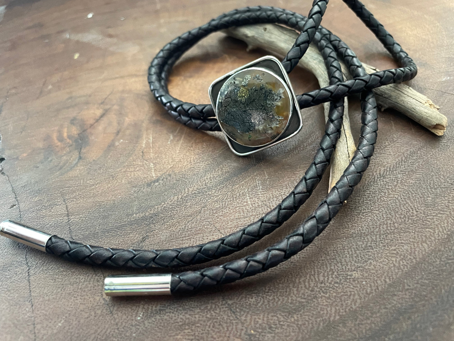 Nipomo Marcasite Agate Bolo tie