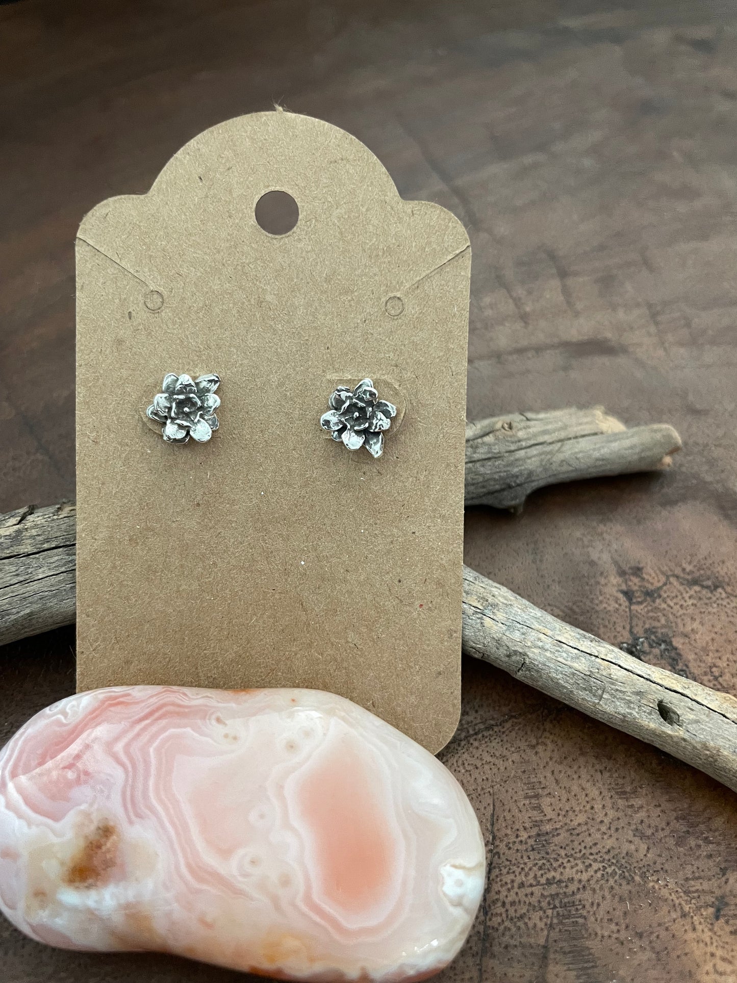 Silver Flower Stud Earrings